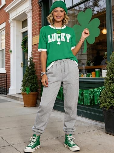 PICKID St Patricks Day Shirts for Women: Lucky Irish Shamrock Graphic T Shirt St Paddys Day Tee Tops - Thumbnail 4