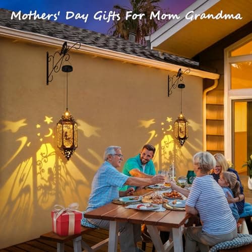 Go2garden 12.4" Solar Outdoor Lanterns Waterproof Garden Gifts Women, Moon Solar Outdoor Lights for Balcony,Backyard Porch Mothers Day Gifts for Mom, Grandma(2Pack, Red Copper) - Thumbnail 4