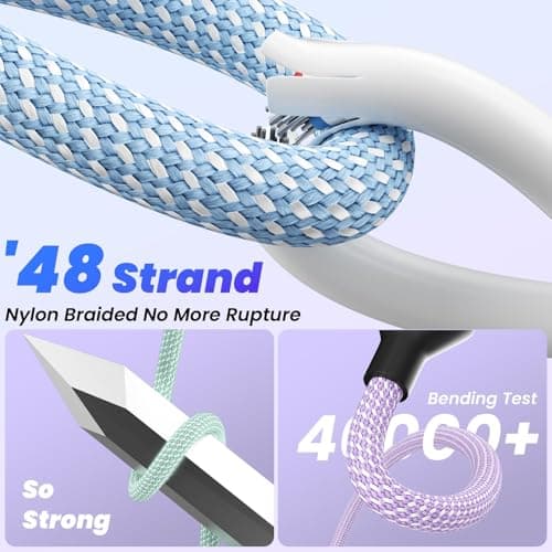 Dual Type C Ports Multi Charging Cable, 4 In 1 USB Cable Travel Charger for Multiple Devices with Two Type-C/Micro/IP Port, [2Pack/5FT] Phone Travel Vacation Essentials for All iPhone/Galaxy/Android - Thumbnail 3