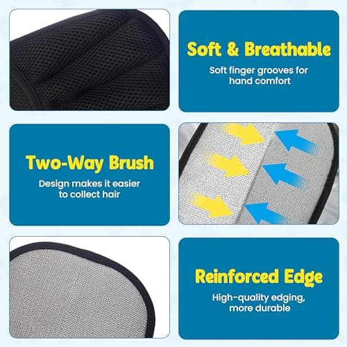 Niblomia Pet Hair Removal Glove,Pet electrostatic Hair Removal Gloves, Washable Reusable Dogs Cats Hair Grooming Tools Gloves for Furniture Bed Sheets Couch Clothes Fabric Car Seats - Thumbnail 4