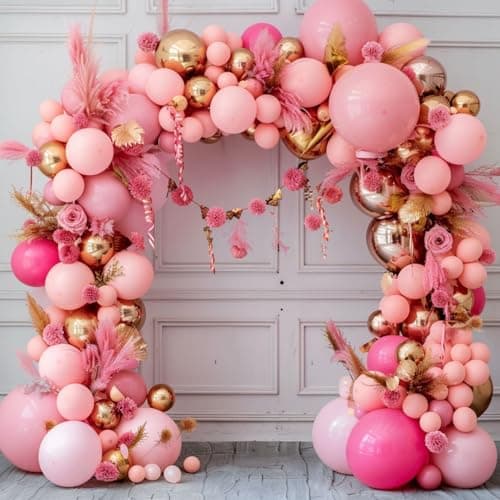Valentines Day Decorations 178pcs Rose Gold Balloon Garland Arch Kit Rose Red Pink Balloons for Anniversary Wedding Bridal Shower Birthday Party Galentines Day Decor - Thumbnail 6