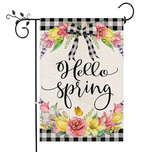Spring Garden Flag 12x18 Inch Double Sided Outside, Spring Summer Colorful Flowers Outdoor Seasonal Welcome Yard Porch Decoration - Image 1