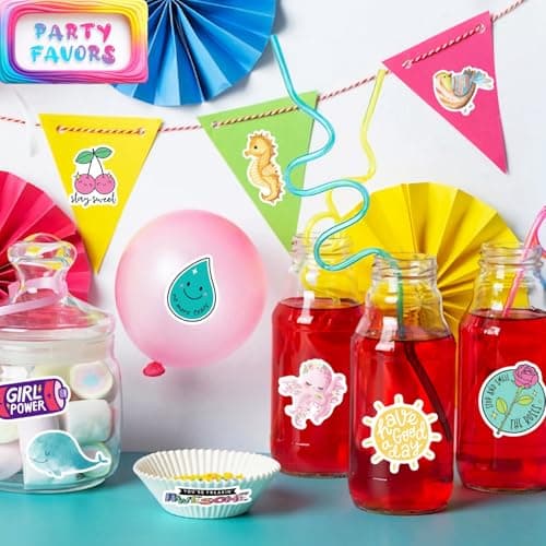BJMOWIN 400PCS Water Bottle Sticker Pack, Cute Vinyl Stickers for Teens Adults, Bulk Waterproof Decals for Phone Skateboard Scrapbooking Students Back to School Rewards Party Favors Decor - Thumbnail 6