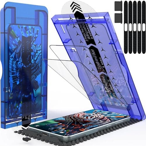 jpyyw 3 Pack for Samsung Galaxy S24 Screen Protector Tempered Glass HD Case Friendly Anti-Scratch, Bubble-Free,with easy to install frame - Image 1
