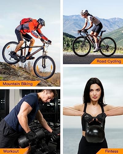 ATERCEL Cycling Gloves, Bike Gloves for Men Women, Bicycle Gloves for Cycling, Workout, Gym, Training, Weight Lifting Outdoor, Dirt Bike, Mountain Bike, and Riding (Black, Small) - Thumbnail 6