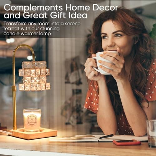 Alpharan Candle Warmer Lamp with Timer,Electric Candle Warmer Dimmable and Height Adjustable Wax Melt Warmer for Scented Wax Jar Candles,Aromatherapy Decorative Candle Heater Home Fragrance Warmer - Thumbnail 6