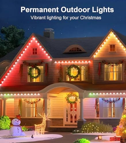 100FT Permanent Outdoor Lights for House, 2025 RGB LED Waterproof Christmas Lights Outdoor with Smart APP Remote Control, Outside Eaves Lighting House Decor for Holiday, Halloween, Roof, Party, Daily - Thumbnail 2