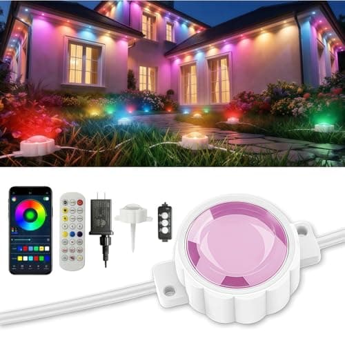 LightSeek Permanent Outdoor Lights, 101FT RGB Christmas Lights with 72 LED, 213 Scene Modes Smart Eaves & In-Ground Lighting for Holiday, Party, Daily, Outdoor Decor, App & Remote Control - Image 1