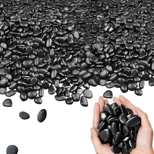 Garrdeen 45LB Black Polished River Rocks, 0.5–1.0 inch Decorative Pebbles for Garden, Smooth Stones for Aquarium, Fish Tank, Flower Pots, Indoor Water Fountains, Pathways & Backyard Landscaping - Image 1