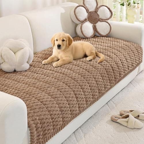 Royhom Couch Cover for Dogs Washable, Soft Thick Pet Couch Covers for Sofa, Pawcart Couch Protector Pet Friendly, Furniture Covers Dog Mat for Couches and Sofas (Brown, 35.4 x 47.2 Inch) - Image 1