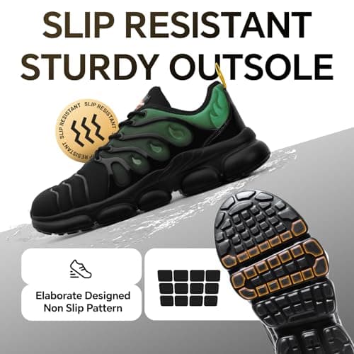 DRRHINO Steel Toe Shoes for Men Women Comfortable Lightweight Work Sneakers for Men Composite Toe Safety Sneakers Men's Slip Resistant Indestructable Construction Safety Shoes - Thumbnail 5