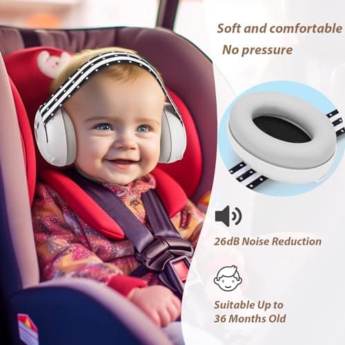 Laudexua Baby Ear Protection, Noise Cancelling Headphones for Babies and Toddlers Up to 36 Months - Thumbnail 3