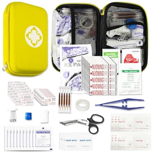 276PCS Hiking First Aid Kit for Home Personal Emergency Supplies Compact Bag for Backpack, First Aid Essentials Survival Kit for Business Travel Car Yellow AMORNING - Image 1