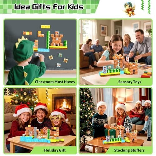 Magnetic Blocks- Easter Basket Stuffers - Magnetic Cubes STEM Sensory Toys, Build Forest Toys & Games Set, Birthday Gifts for Kids Boys Girls Age 3 4 5 6 7 8 9 10 (54pcs 1inch) - Thumbnail 6