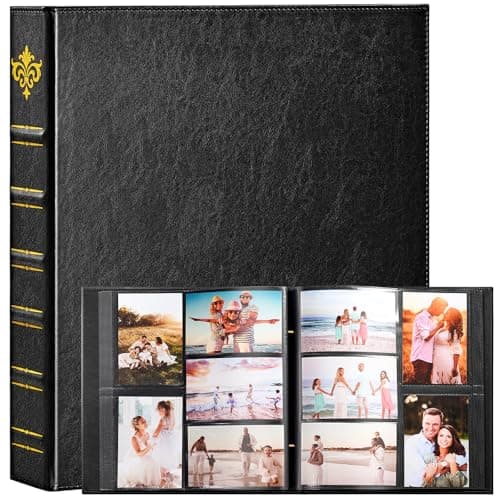 Targonixus Photo Album 4x6 600 Pockets Large Capacity Leather Album with Horizontal and Vertical Layout, Sturdy Dust-Proof Wedding Anniversary Memory Book for Family Travel Records, Black - Image 1