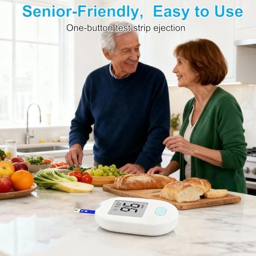 Blood Glucose Monitor Kit, Blood Sugar Testing kit with 50 Blood Sugar Test Strips, 50 Painless 33G Lancets, 1 Blood Glucose Meter, 1 Lancing Device, Medical Accuracy, 5-Second Results, No Coding & Auto Eject, Glucometer Kit for Diabetes Testing for Home/Travel Use - Thumbnail 6