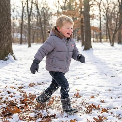 JiAmy Baby Winter Fleece Coat Kids Boys Jacket Outwear Girls Padded Clothes Grey 1-2 Years - Thumbnail 3