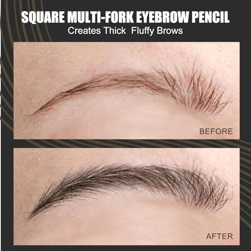 HECI BEAUTY Eyebrow Pen Microblading Liquid Brow Pencil with 3D Fiber Tip, Waterproof Hair Stroke Eyebrow Pen for Sparse Brows, Long Lasting Natural Looking Brows,Soft Black - Thumbnail 4