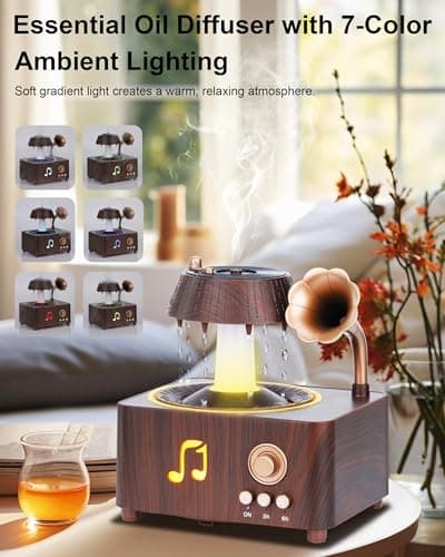 Kaaeiccr Essential Oil Diffuser, Humidifiers For Bedroom, 250ml Cool Mist Rain Diffuser, 7 Colors LED Ambient Light & Auto Shut-Off When Water Runs Out, for Office, Study Room, Yoga, Relaxation & Home - Thumbnail 4