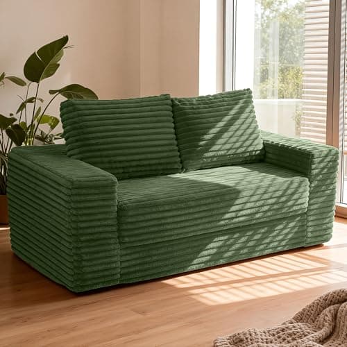 HABUTWAY Convertible Folding Sofa Bed Couch,3 in 1 Pull Out Couch Bed,Loveseat Sleeper Sofa Bed,Boneless Couches with Pillows for Living Room Bedroom, Green - Image 1