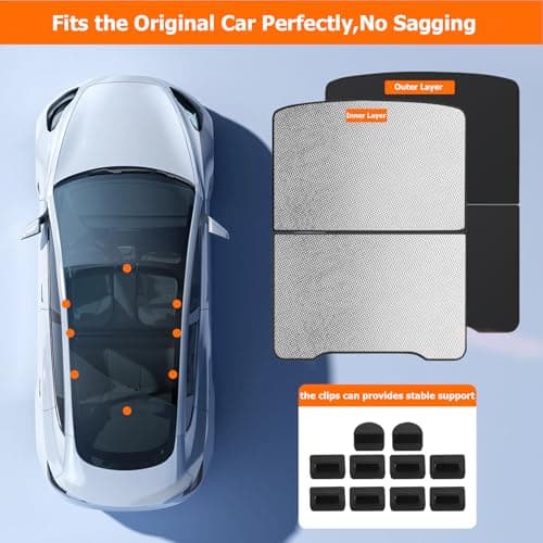 Tesla Model Y Sunshade Roof Never Sag Heat-Insulating, UV-Protective, Nano Ice-Crystal Coatings Interior Accessories for Tesla Model Y Juniper 2025-2026 - Thumbnail 6