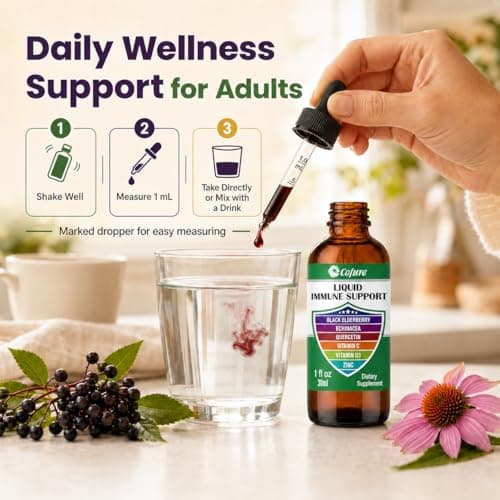 Zinc Quercetin Echinacea Elderberry Vitamin C D3 Liquid Immune Support - Thumbnail 5