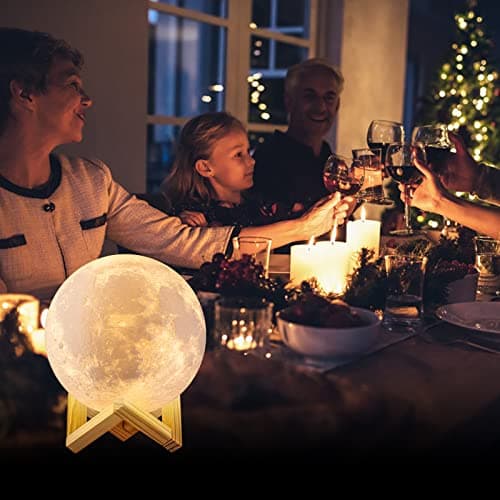 GDPETS Moon Lamp, 16 Colors Moon Night Light with Stand & Remote &Touch Control and USB Rechargeable Decorative Light Up Moon Lamp for Baby Kids Lover Birthday Party Gifts(4.8 inch) - Thumbnail 3