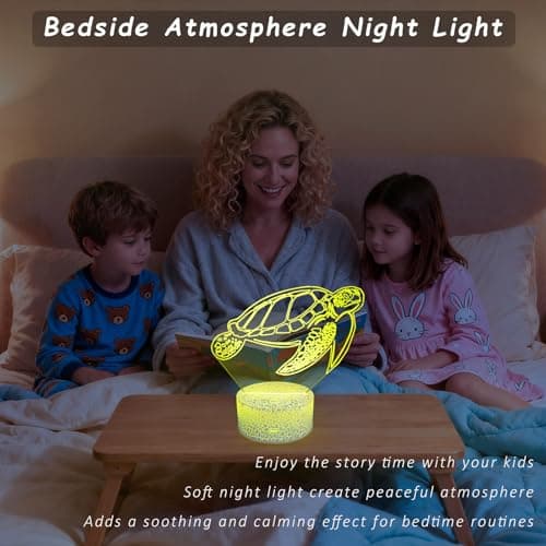 YODAFOOR Sea Turtle Gifts for Turtle Lover, 3D Nursery Night Light Lamp, Multi Color Change Timer Dimmalbe Remote Control, Bedroom Ocean Theme Decor, Birthday Gift for Boy Girl Kids Teens Women Men - Thumbnail 6