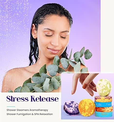 POPCHOSE Shower Steamers Aromatherapy, Valentines Day Gifts for Him, Her, Mom, Daughter, Wife, Birthday Gifts for Women - 8 Scented Shower Tablets with Gift Packaging, Self Care & Relaxation Home Spa - Thumbnail 5