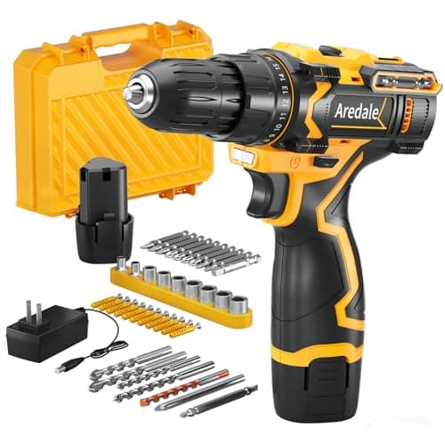 Aredale Cordless Drill Set, 12V Power Drill Driver with Battery and Charger & Toolbox, 3/8" Keyless Chuck, 2 Variable Speed, 25+1 Torque Setting with LED for Home DIY - Image 1