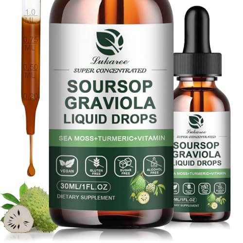 (2 Pack) Soursop Graviola Leaf Extract Liquid Drop Plus Pure Botanical Sea Moss for Cell Support & Regeneration, Immunity and Gut Health, Soursop Bitters Liquid丨Full Texture, Natural Flavor, 1 Fl Oz - Image 1