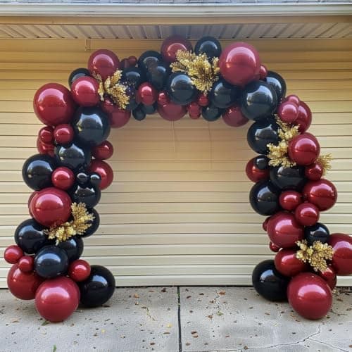 Red Black Gold Balloon Garland Arch Kit 139pcs Double Stuffed Latex Balloons for Gender Reveal Bridal Shower Anniversary Birthday Party Decorations - Thumbnail 6