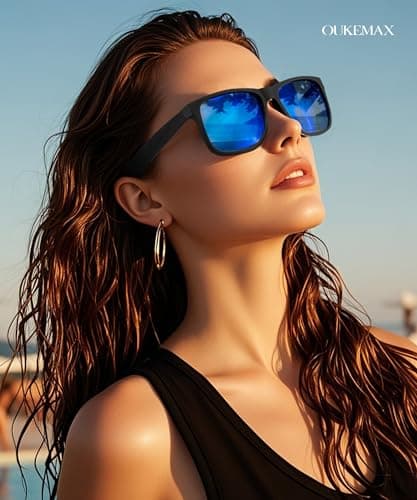 OUKEMAX Polarized Sunglasses for Women, 3 Pack UV400 Trendy Square Shades, Lightweight Stylish Eyewear for Driving & Travel - Thumbnail 2