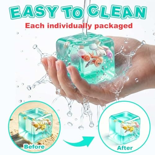 Squishy Ice Cube Fidget Toy - Gifts for Men Women Stress Ball for Desk Fidgeting, Soft Sensory Squeeze Toy for Visual Healing & Tactile Calm, Quiet Anxiety Relief Fidgets for Office, Classroom, Home - Thumbnail 5