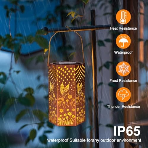 Mothers Day Gifts for Mom Grandma - Birthday Gifts for Women, Hummingbird Solar Lights Outdoor, Solar Lanterns Outdoor Waterproof Home Decor, Garden Decor for Outside - Thumbnail 4