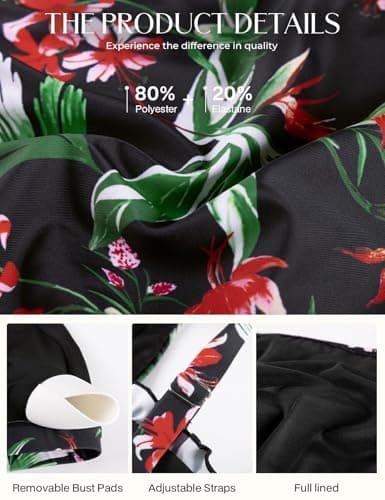 Hanna Nikole Women's Swimwear, High Rise Two Piece Swimsuits, Scoop Neck Bathing Suits, Bandeau Top - Thumbnail 5