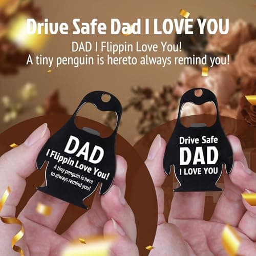 Fathers Day for Dad Gifts, Drive Safe Penguin Gifts - Beer Bottle Opener, Kitchen Bar Gadgets - Gift for Husband from Wife, Dad I Flippin Love You Fathers Day Decoration, Men Christmas Birthday Gift - Thumbnail 6