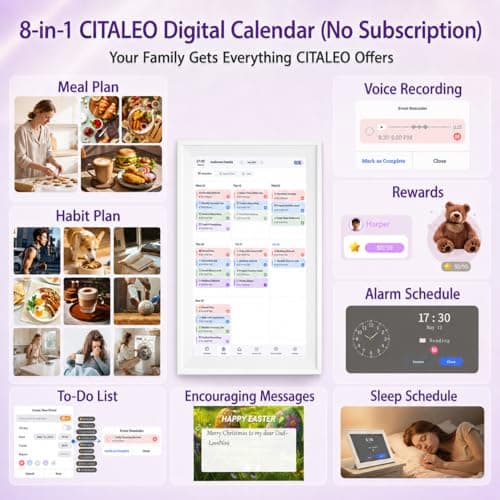CITALEO Digital Calendar Wall Touch Screen, No subscription fees,15.6 Inch - Thumbnail 4