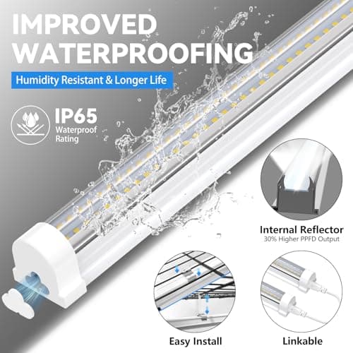 JESLED Indoor Greenhouse with Grow Light, 4FT Full Spectrum 5000K LED Light for Seed Starting, Tiered Lighting Control, Built-in Timer & Thermo-Hygrometer, Rolling Metal Plant Stand (47.2x13.8x70IN) - Thumbnail 4