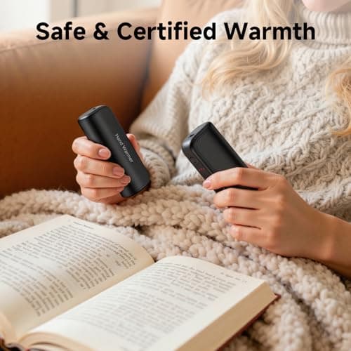 Hand Warmers Rechargeable 2 Pack, Magnetic Electric Hand Warmer 3 Settings Portable Pocket Heater 360°Heating, Gifts for Men Women Camping,Hunting,Golf,Travel Essentials (Black) - Thumbnail 5