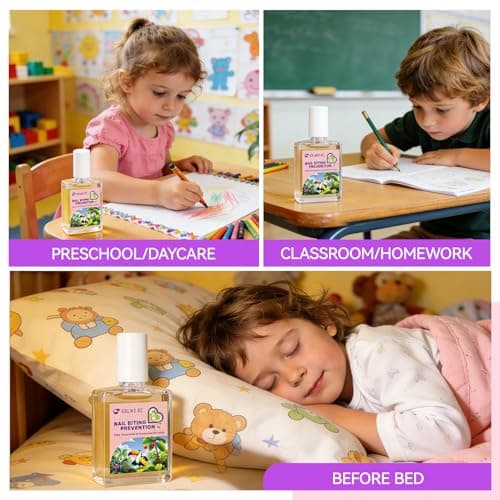 Gelike ec Stop Kids Nail Biting: Strong Extra Bitter Polish for Children - Safe Non Toxic Japanese Vegan Organic Formula to Stop Nail Biting & Thumb Sucking - Long Lasting Clear Treatment - Thumbnail 3
