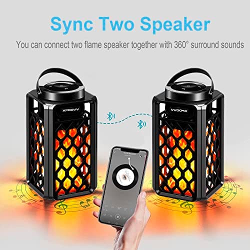 Father's Day Gifts for Dad, Birthday Gifts for Men, Outdoor Bluetooth Speakers Waterproof Portable LED Flame Speaker 10W Bass, Women Couples, Patio Porch Garden Home Backyard Decor (2 Pack) - Thumbnail 2