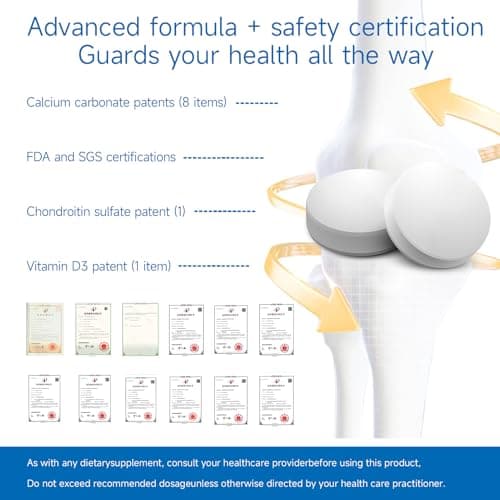 9 YOUNG-BASIC Glucosamine Chondroitin with Calcium + Vitamin D3, 4 in 1 Health Supplement for Joint Repair, Nourishment, strengthening and Reinforcement, Sugar Free Vegan, 90 Tablets Orally - Thumbnail 3