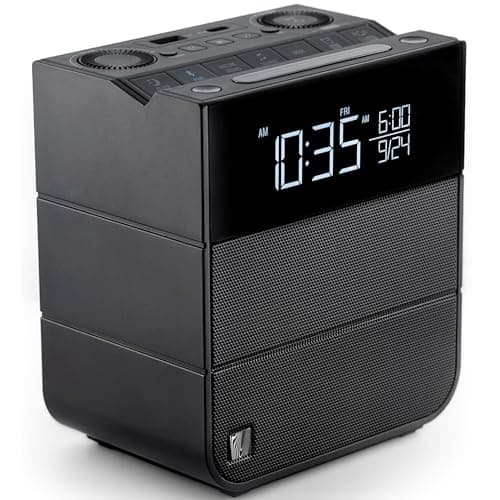 Soundfreaq Sound Rise II, SFQ-16: Bedside Alarm Clock Radio & Bluetooth Speaker, with Large Display Screen, FM Radio, Fast USB Charging, and Nature Sound