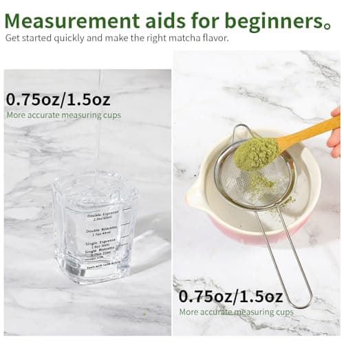 12 Pcs Matcha Whisk Set - Matcha Set Includes Ceramics Matcha Bowl and Cup, Matcha Kit for Ceremony Making Tools, Gift for Family/Friend （Gradient pink） - Thumbnail 5