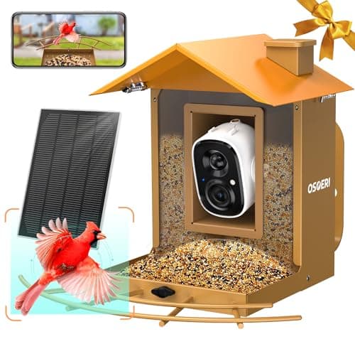 Osoeri Bird Feeder with Camera, Camera Bird Feeder for Outside, Solar-Powered, Smart AI Identify Birds, Auto Capture Video & Instant Arrival Alert, Ideal Gift for Family and Birdlover - Image 1