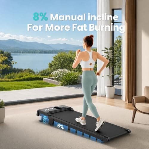 ANCHEER Walking Pad with Incline, 3.0HP Under Desk Treadmill for Home Office, 300 lbs Capacity Portable Mini Treadmill with Remote Control, Quiet Running Jogging Machine for Small Spaces - Thumbnail 2