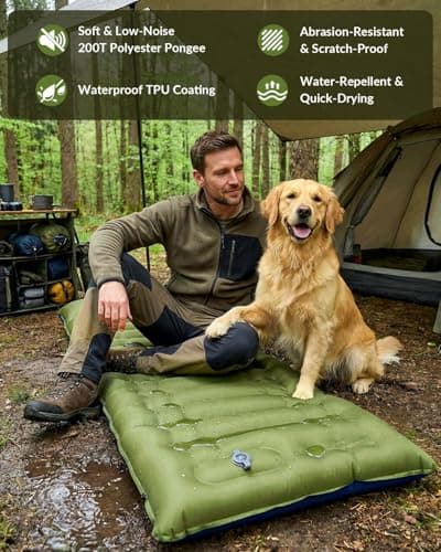 NINTYNINE Camping Sleeping Pad, 5.9" Extra-Thick Reinforced Camping Pad with Built-in Pillow & Foot Pump, Ultralight Compact Inflating Sleeping Mat for Backpacking Hiking Travel Tent Beach - Thumbnail 5