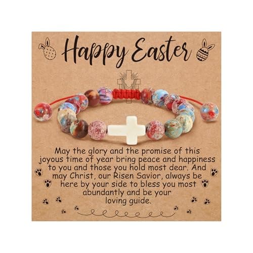 BAYLAY Easter Gifts for Teen Girls Women - Easter Basket Stuffers Essentials Fillers for Kids Girl Adults Cross Bracelet Gift for Teen Girls - Image 1