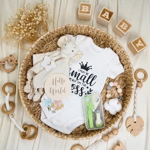 8Pcs Gender Reveal Gifts, for Newborn Boys, Baby Boy Gift Basket for First Time Expecting Parents to Be, Pregnancy Announcement & Care Package for Mum & Dad - Thumbnail 6